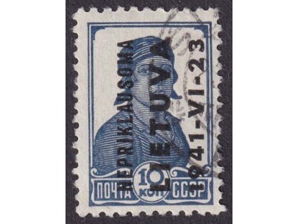 Lietuva, 1941, 10 K Dělnice, MiNr.3, razítkované