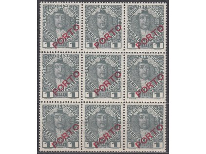 1h PORTO, 9blok s prostřední zn. s DV - úzké O, zn. platná v ČSR, **