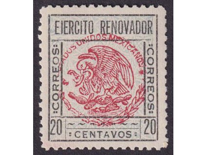 Mexiko, Sinaola, 1929, 20 C Orel, lokální vydání, * po nálepce