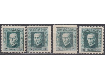 5Kč zelená, I.typ, 4 ks - pr.5-8, Nr.193, **