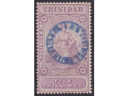 Trinidad, 1896, 5 Sh Britania, MiNr.44, razítkované, lehký lom
