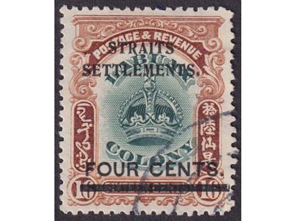 Straits Settlements, 1907, 4C/16C Koruna, MiNr.119, razítkované