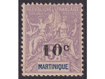 Martinique, 1904, 10c/5Fr Alegorie, MiNr.49, těžší *