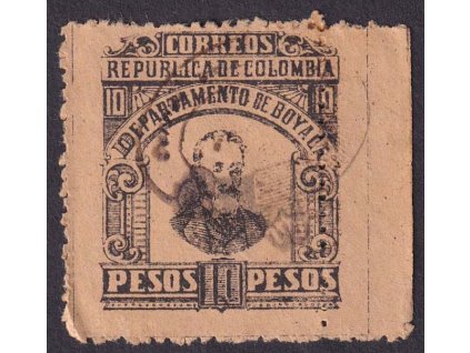 Kolumbie, Boyaca, 1903, 10 P President, MiNr.11A, razítkované, dv