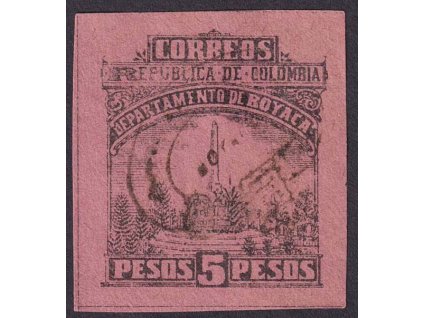 Kolumbie, Boyaca, 1903, 5 P Pomník, MiNr.10B, razítkované
