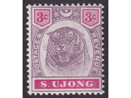 Sungei Ujong, 1895, 3 C Tygr, MiNr.19, **