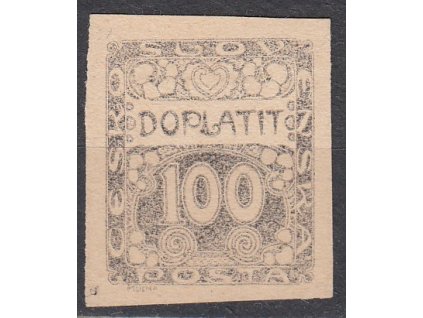 100h černá, ZT na nahnědlém papíru bez lepu, slabý tisk, Nr.DL9