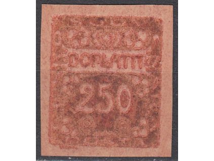 250h oranžová, ZT na nahnědlém papíru (olejový tisk), Nr.DL10, bez lepu