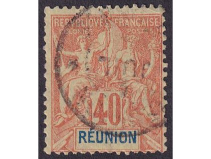 Reunion, 1892, 40 C Alegorie, MiNr.41, razítkované