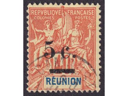 Reunion, 1901, 5c/40C Alegorie, MiNr.52, razítkované