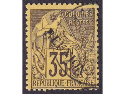 Reunion, 1891, 35 C Alegorie s přetiskem, MiNr.25, razítkované