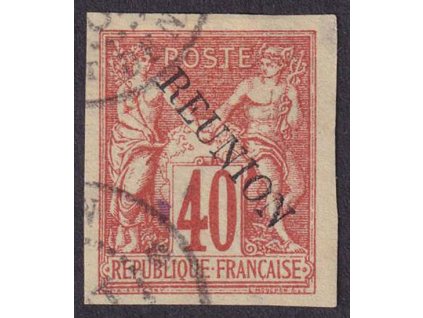 Reunion, 1891, 40 C Alegorie s přetiskem, MiNr.14, razítkované, dv