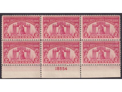 USA, 1926, 2 C Zvon svobody, 6blok, MiNr.303, **/* , natrženo v perforaci