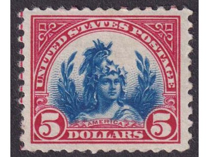 USA, 1922, 5 Dolarů Alegorie, MiNr.285A, * po nálepce