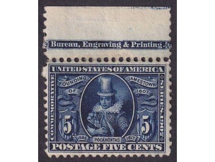 USA, 1907, 5 C Výstava James-Town, MiNr.161, * po nálepce