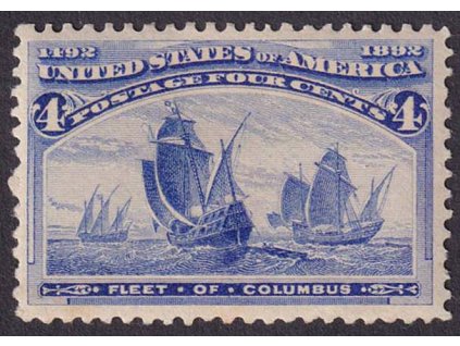 USA, 1893, 4 C Kolumbus, MiNr.76, těžší * , ohnutý roh
