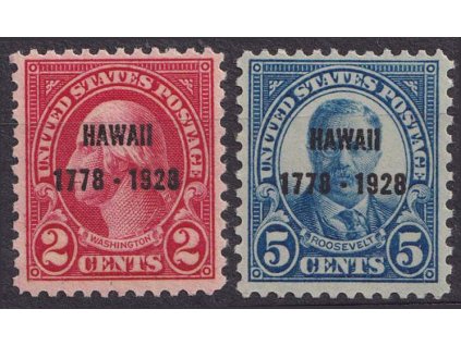 USA, 1928, 2-5 C série Hawaii, MiNr.311-12, ** , obvyklé archové lomy
