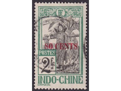 Indočína, 1919, 80C/2Fr Domorodec, MiNr.87, razítkované