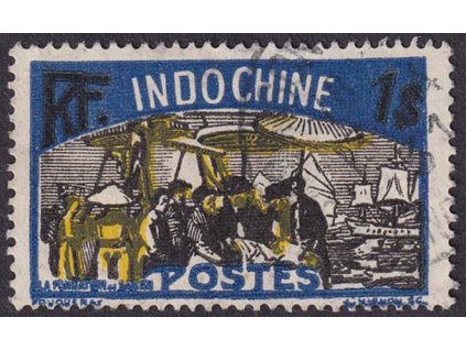 Indočína, 1927, 1 P Motiv, MiNr.145, razítkované