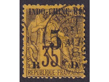 Indočína, 1889, 5(c)/35C Alegorie, MiNr.2, razítkované