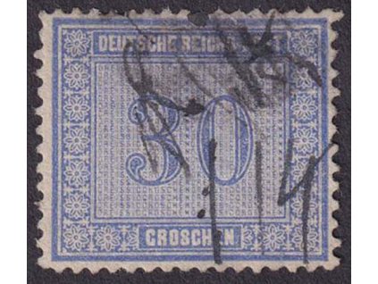 1872, 30 Gr modrá, MiNr.13, přepis, zeslabeno, horší jakost - viz. foto