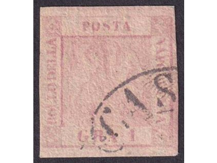 Neapol, 1858, 1 Gr Znak, MiNr.2, razítkované