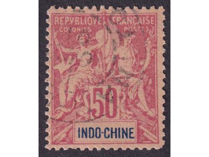 Indočína, 1892, 50 C Alegorie, MiNr.13, razítkované