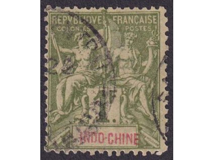 Indočína, 1892, 1 Fr Alegorie, MiNr.15, razítkované