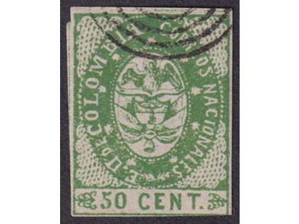 Kolumbie, 1865, 50 C Znak, MiNr.31, razítkované
