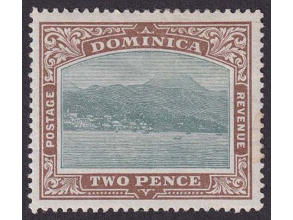 Dominika, 1907, 2 P Přístav, MiNr.33, těžší *