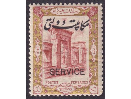 Irán, 1915, 3 T služební, MiNr.52, * po nálepce