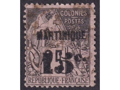 Martinik, 1888, 15c/25C Alegorie, MiNr.16, razítkované