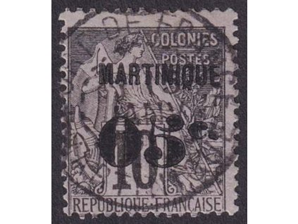 Martinik, 1888, 5c/10C Alegorie, MiNr.8, razítkované