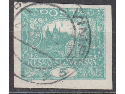 5h modrozelená, příčkový podtyp, Nr.4, razítkované