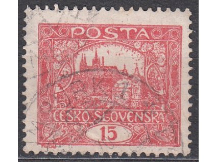 15h cihlově červená, Hz.11 3/4, II.typ spirály, Nr.7B, razítkované