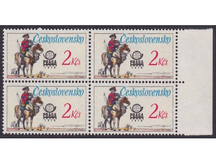 1977, 2Kčs Postilión, kraj. 4blok s DV - zářez v 2, Nr.2255, **