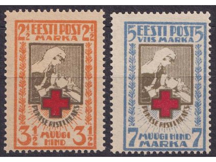 Eesti, 1921, 2 1/2-5M série Červený kříž, MiNr.29-30A, **/*