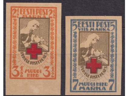 Eesti, 1921, 2 1/2-5M série Červený kříž, MiNr.29-30B, **