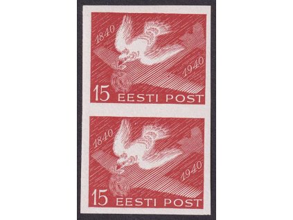 Eesti, 1940, 15 S Výročí známky, MiNr.162, ** , nezoubkovaná 2páska