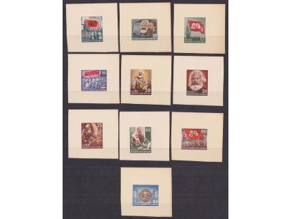 1953, 6-84 Pf Karl Marx, otisky známek na kartonovém papíru, (*)