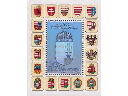 1991, 20 Ft aršík Státní znak, MiNr.Bl.218a, **