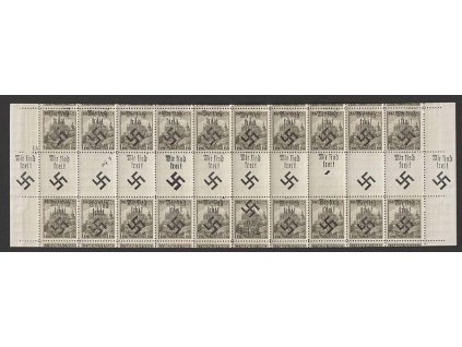 1.60 Kč Kutná Hora, přetisk Wir sind frei, kompletní pás s meziaršími, **/*