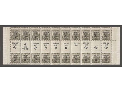 1.60 Kč Kutná Hora, přetisk Wir sind frei, kompletní pás s meziaršími, **/* , stopy po lehkém přilepení