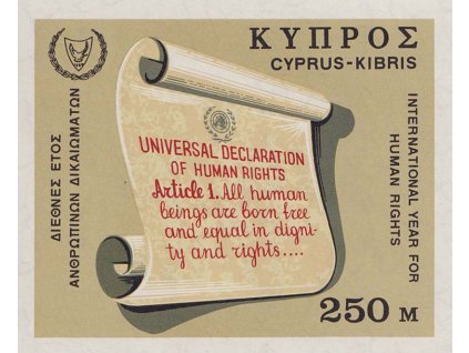 1968, aršík UN-Charta, MiNr.Bl.6, **