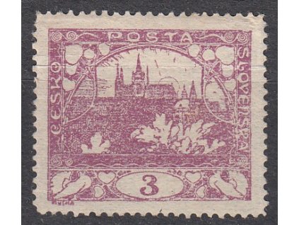 3h fialová, ministr. Řz.13 3/4, Nr.2C, **, lom