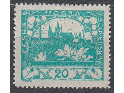 20h modrozelená, Řz.13 3/4, Nr.8C, * po nálepce