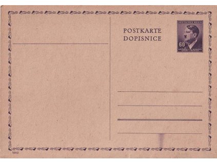 CDV 16 Hitler, rozmazaná barva v adresní části, neprošlé, mírné natržení