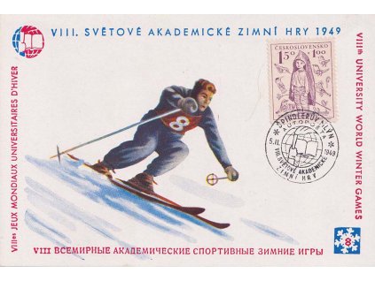 1949, Špindlerův Mlýn, VIII. Světové akademické zimní hry, pohlednice