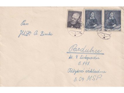 10.6.1953, DR Praha, dopis zasl. do Pardubic, stopy pošt. provozu