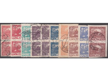 10-500h, 10 ks svislých 2pásek, různé hodnoty, razítkované